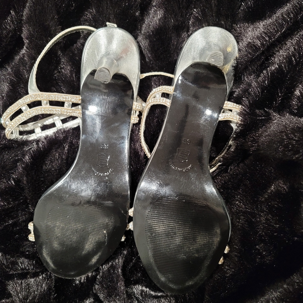 Silver Rhinestone Sandals - Picture 5 of 5
